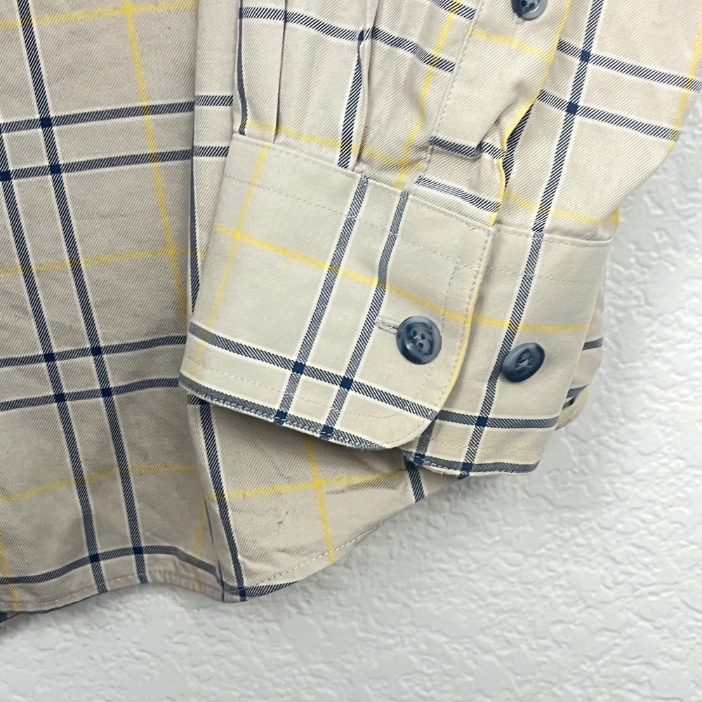 Cabela's Outfitters Series Shirt Mens Large Beige Grid Plaid Cotton Button Down‎ - Picture 5 of 13
